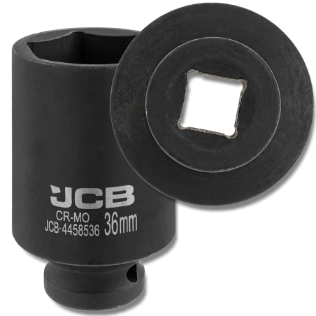JCB NASADKA udarowa GŁĘBOKA 1/2" Cr-Mo 6-kątna 36mm KLUCZ NASADOWY