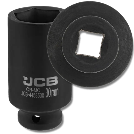 JCB NASADKA udarowa GŁĘBOKA 1/2" Cr-Mo 6-kątna 30mm KLUCZ NASADOWY