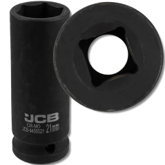 JCB NASADKA udarowa GŁĘBOKA 1/2" Cr-Mo 6-kątna 21mm KLUCZ NASADOWY