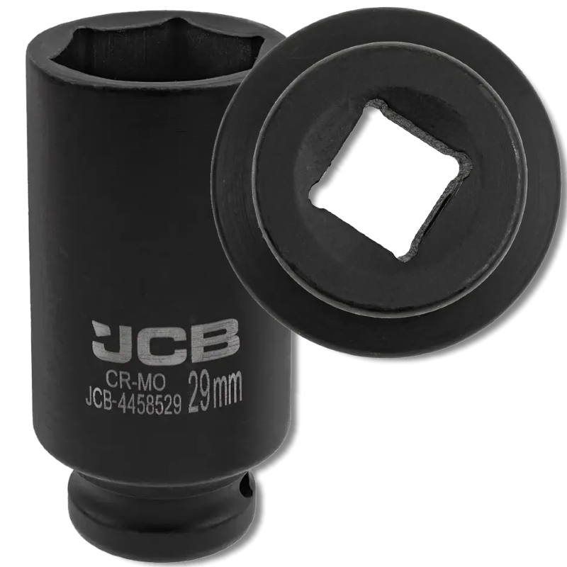 JCB NASADKA udarowa GŁĘBOKA 1/2" Cr-Mo 6-kątna 29mm KLUCZ NASADOWY