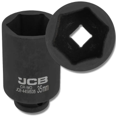 JCB NASADKA udarowa GŁĘBOKA 1/2" Cr-Mo 6-kątna 35mm KLUCZ NASADOWY