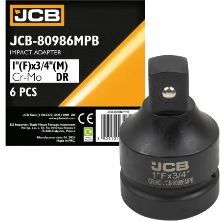 JCB Adapter udarowy Cr-Mo 1'' (F) x 3/4'' (M) KWADRAT