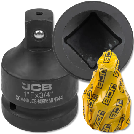 JCB Adapter udarowy WZMOCNIONA stal SCM440 Cr-Mo 1"(F) x 3/4"(M) KWADRAT