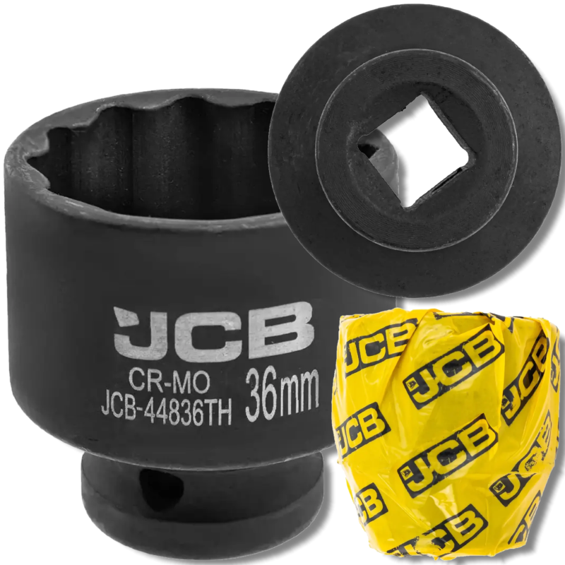 JCB Nasadka udarowa CIENKOŚCIENNA 1/2" 36mm 12-kątna Cr-Mo KLUCZ nasadowy