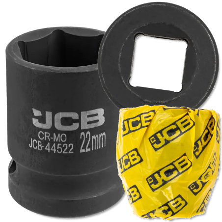 JCB Nasadka udarowa 1/2" 22mm 6-kątna Cr-Mo KLUCZ nasadowy