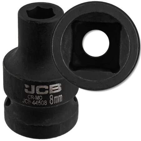 JCB Nasadka udarowa 1/2" 8 mm 6-kątna Cr-Mo KLUCZ nasadowy