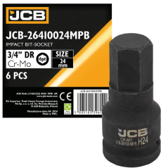 JCB Nasadka BIT udarowa 3/4" 24mm 6-kątna Cr-Mo KLUCZ nasadowy