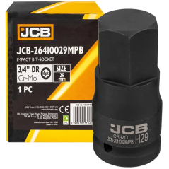 JCB Nasadka BIT udarowa 3/4" 29mm 6-kątna Cr-Mo KLUCZ nasadowy