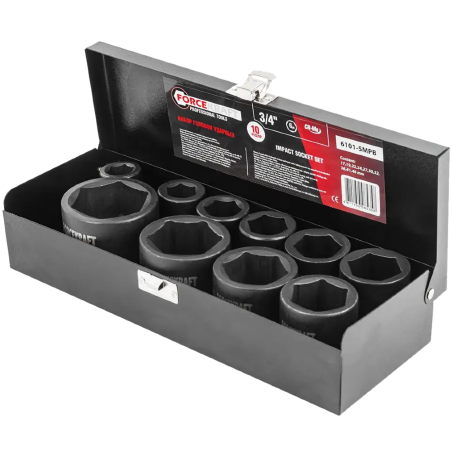FORCEKRAFT Zestaw NASADEK udarowych 3/4" 10 ELEMENTÓW 6-kątnych (17-46mm)