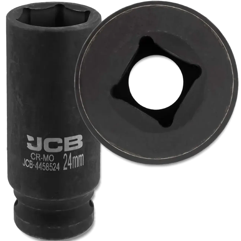 JCB NASADKA udarowa GŁĘBOKA 1/2" Cr-Mo 6-kątna 24mm KLUCZ NASADOWY JCB NASADKA udarowa GŁĘBOKA 1/2" Cr-Mo 6-kątna 24mm KLUCZ NASADOWY