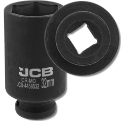 JCB NASADKA udarowa GŁĘBOKA 1/2" Cr-Mo 6-kątna 32mm KLUCZ NASADOWY