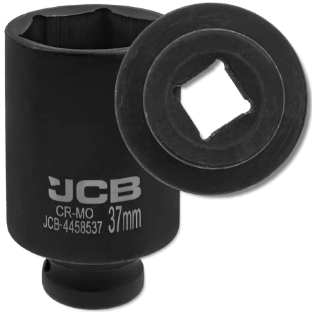 JCB NASADKA udarowa GŁĘBOKA 1/2" Cr-Mo 6-kątna 37mm KLUCZ NASADOWY