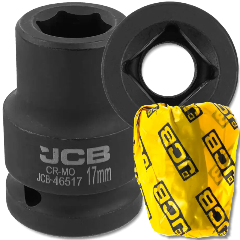 JCB Nasadka udarowa 3/4" 17mm 6-kątna Cr-Mo KLUCZ nasadowy JCB Nasadka udarowa 3/4" 17mm 6-kątna Cr-Mo KLUCZ nasadowy