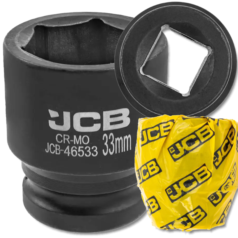JCB Nasadka udarowa 3/4" 33mm 6-kątna Cr-Mo KLUCZ nasadowy JCB Nasadka udarowa 3/4" 33mm 6-kątna Cr-Mo KLUCZ nasadowy