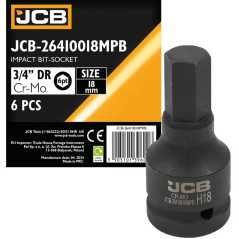 JCB Nasadka BIT udarowa 3/4" 18mm 6-kątna Cr-Mo KLUCZ nasadowy