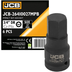 JCB Nasadka BIT udarowa 3/4" 27mm 6-kątna Cr-Mo KLUCZ nasadowy