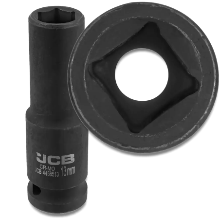 JCB NASADKA udarowa GŁĘBOKA 1/2" Cr-Mo 6-kątna 13mm KLUCZ NASADOWY