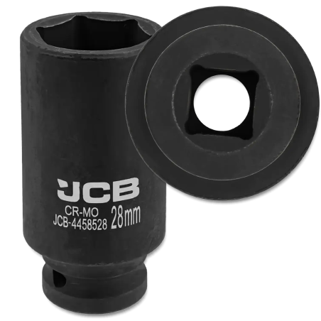 JCB NASADKA udarowa GŁĘBOKA 1/2" Cr-Mo 6-kątna 28mm KLUCZ NASADOWY