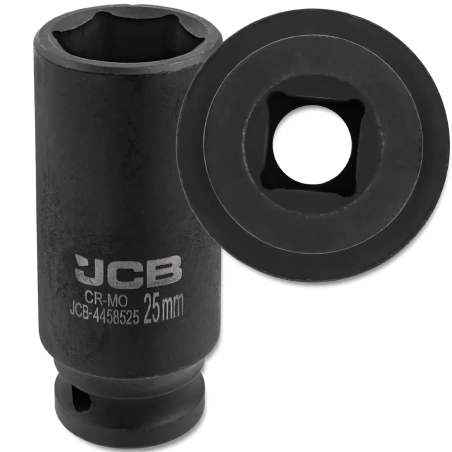 JCB NASADKA udarowa GŁĘBOKA 1/2" Cr-Mo 6-kątna 25mm KLUCZ NASADOWY