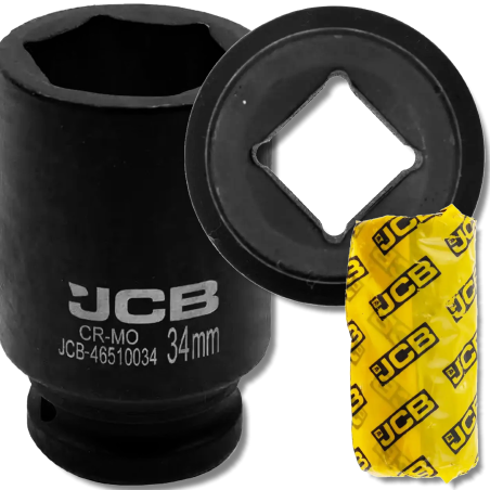 JCB NASADKA udarowa GŁĘBOKA 3/4" Cr-Mo 6-kątna 34mm KLUCZ nasadowy