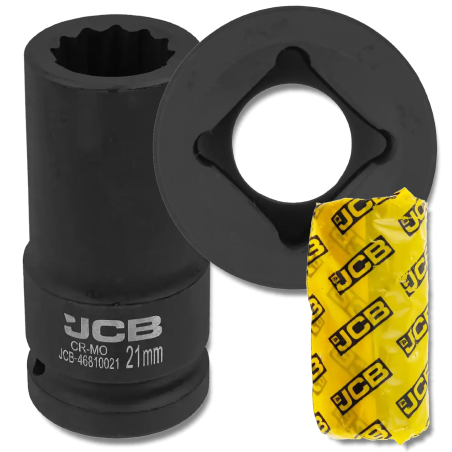 JCB NASADKA udarowa GŁĘBOKA 3/4" Cr-Mo 12-kątna 21mm KLUCZ nasadowy