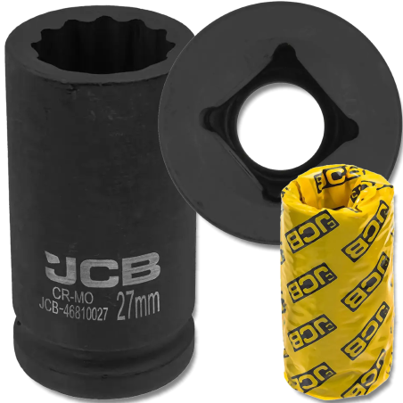 JCB NASADKA udarowa GŁĘBOKA 3/4" Cr-Mo 12-kątna 27mm KLUCZ nasadowy