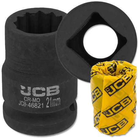JCB Nasadka udarowa 3/4" 21mm 12-kątna Cr-Mo KLUCZ nasadowy