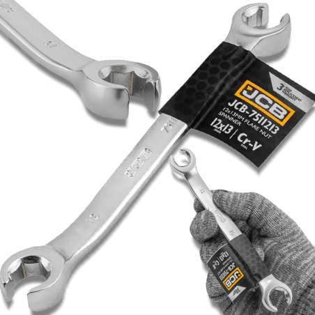 JCB Klucz OCZKOWY rozcięty 12x13 mm 2-STRONNY Cr-V 6-KĄTNY