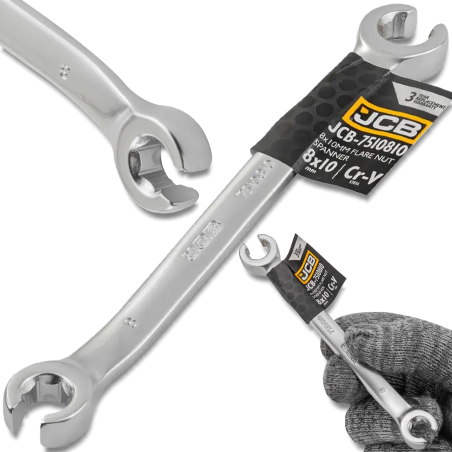 JCB Klucz OCZKOWY rozcięty 8x10 mm 2-STRONNY Cr-V 6-KĄTNY