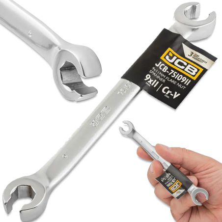 JCB Klucz OCZKOWY rozcięty 9x11 mm 2-STRONNY Cr-V 6-KĄTNY