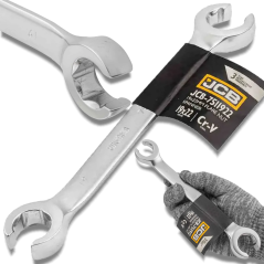 JCB Klucz OCZKOWY rozcięty 19x22 mm 2-STRONNY Cr-V 6-KĄTNY