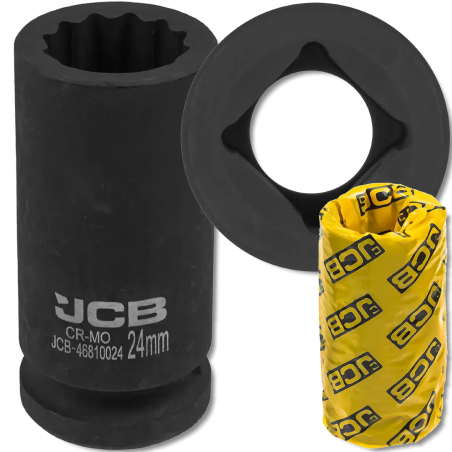 JCB NASADKA udarowa GŁĘBOKA 3/4" Cr-Mo 12-kątna 24mm KLUCZ nasadowy