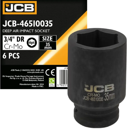 JCB NASADKA udarowa GŁĘBOKA 3/4" Cr-Mo 6-kątna 35mm KLUCZ nasadowy