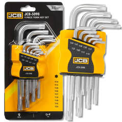 JCB Zestaw KLUCZY TORX 9 ELEMENTÓW T10-T50 typu L Cr-V