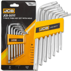 JCB Zestaw KLUCZY TORX z OTWOREM 7 ELEMENTÓW T10H-T40H typu L Cr-V