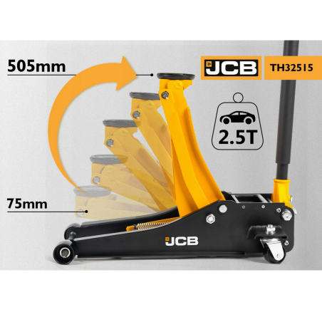 JCB Podnośnik SAMOCHODOWY lewarek HYDRAULICZNY niskoprofilowy 2,5 TONY