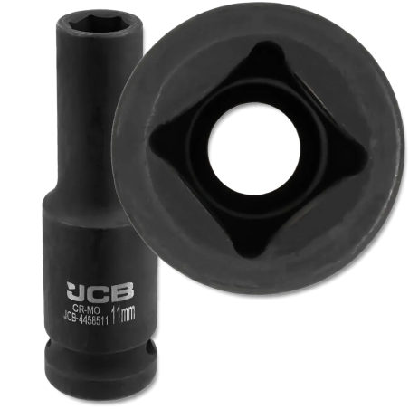 JCB NASADKA udarowa GŁĘBOKA 1/2" Cr-Mo 6-kątna 11mm KLUCZ NASADOWY