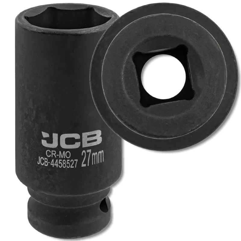 JCB NASADKA udarowa GŁĘBOKA 1/2" Cr-Mo 6-kątna 27mm KLUCZ NASADOWY