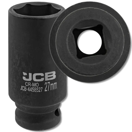 JCB NASADKA udarowa GŁĘBOKA 1/2" Cr-Mo 6-kątna 27mm KLUCZ NASADOWY