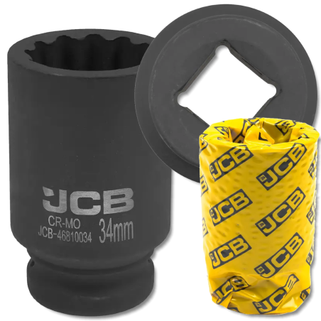 JCB NASADKA udarowa GŁĘBOKA 3/4" Cr-Mo 12-kątna 34mm KLUCZ NASADOWY