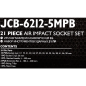 JCB Zestaw NARZĘDZI udarowych 3/4" Cr-Mo 6-kątnych 21 ELEMENTÓW 17-50mm JCB Zestaw NARZĘDZI udarowych 3/4" Cr-Mo 6-kątnych 21 ELEMENTÓW 17-50mm