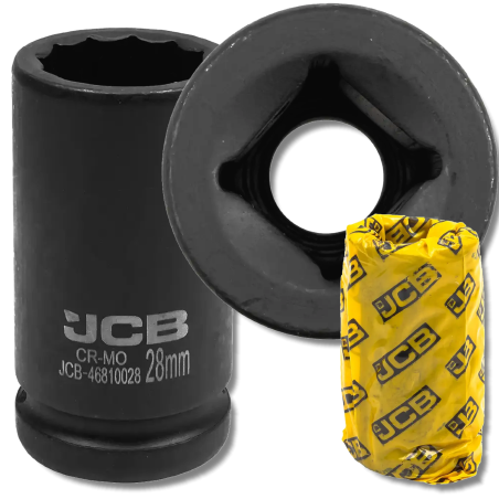 JCB NASADKA udarowa GŁĘBOKA 3/4" Cr-Mo 12-kątna 28mm KLUCZ NASADOWY