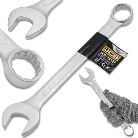 JCB Klucz PŁASKO-OCZKOWY 2-stronny 27 mm Cr-V 12-KĄTNY