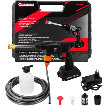Myjka ciśnieniowa akumulatorowa do okien kostki 15 bar 2.8 l/min Forcekraft