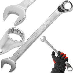 JCB Klucz PŁASKO-OCZKOWY odgięty o 75 STOPNI 27mm STAL CR-V dwustronny