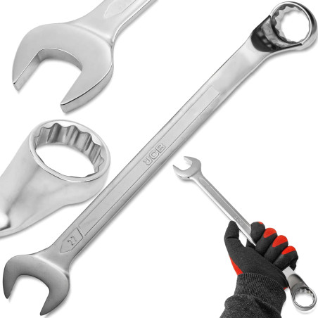 JCB Klucz PŁASKO-OCZKOWY odgięty o 75 STOPNI 27mm STAL CR-V dwustronny
