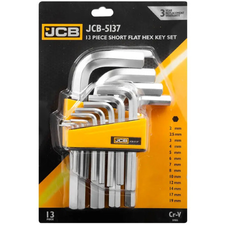 JCB Zestaw KLUCZY IMBUS 13 ELEMENTÓW 2-19mm typu L Cr-V HEX