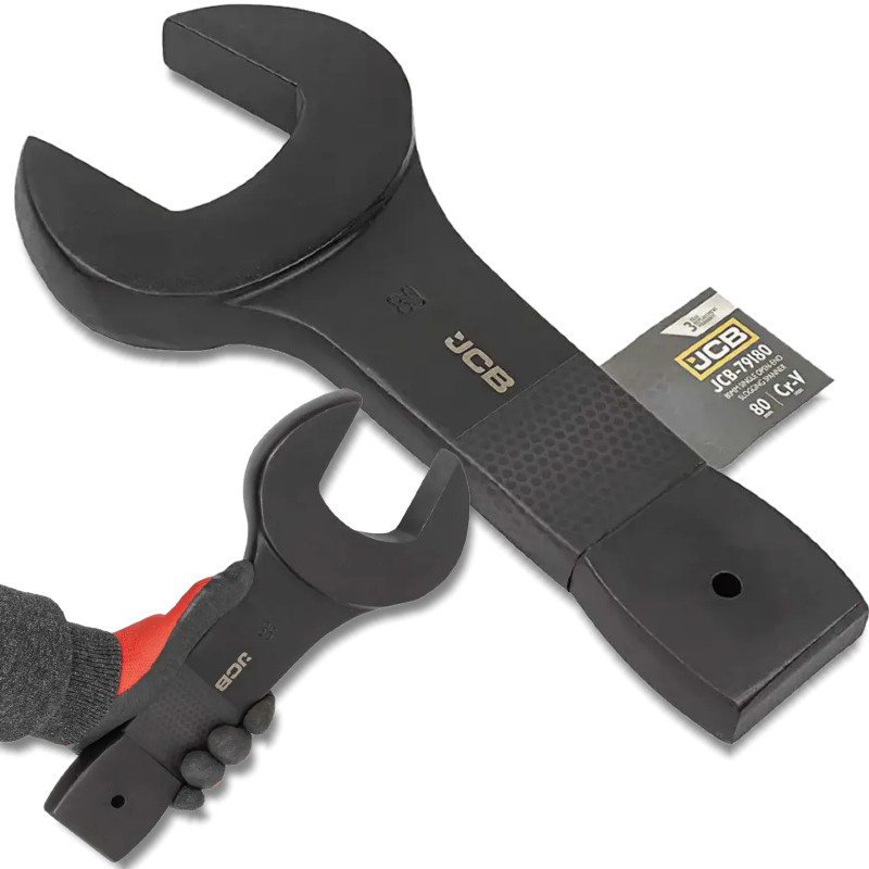 JCB Klucz PŁASKI do PODBIJANIA 80mm stal Cr-Mo MOCNY solidny