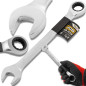 JCB Klucz PŁASKO-OCZKOWY z GRZECHOTKĄ krótki 2-stronny 19mm Cr-V 12-KĄTNY