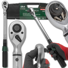 ROCKFORCE Dwustronny KLUCZ dynamometryczny 1/2" 20-120Nm + ETUI CrV BLOKADA